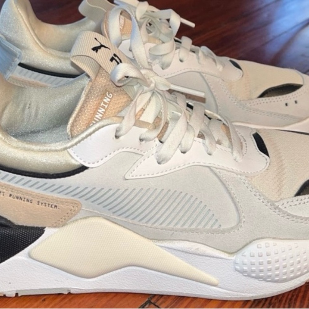 Puma Beige and White Running Shoes